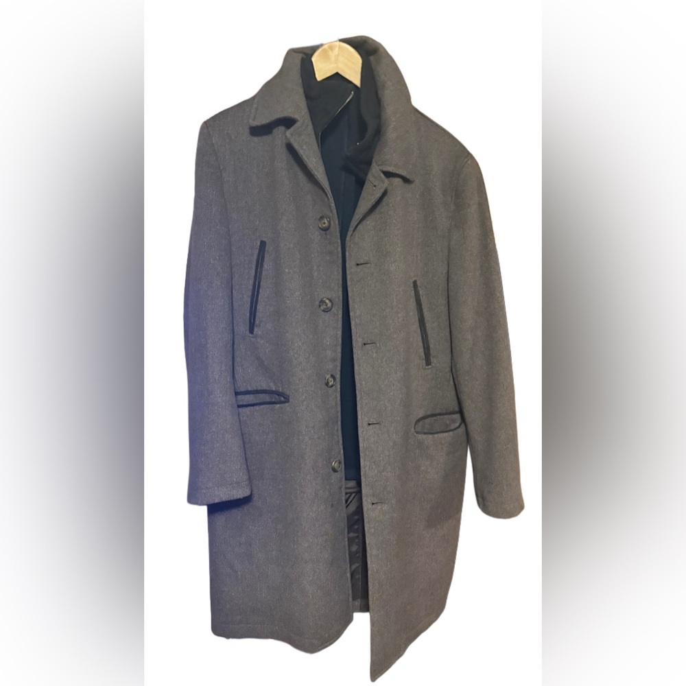 Macy’s Men's long coat with builtin zipper collar 40L